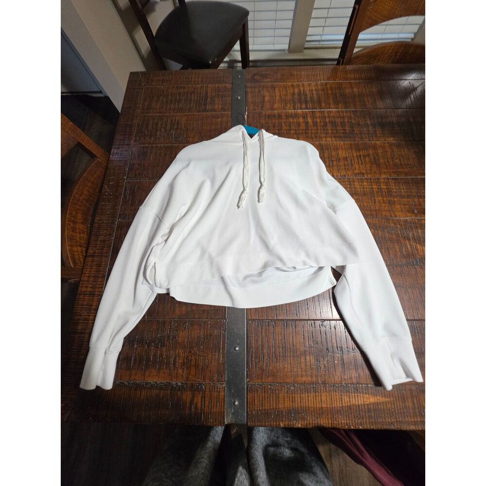 AS Revival White Boxy Crop Sweatshirt Hoodie Women's Size L